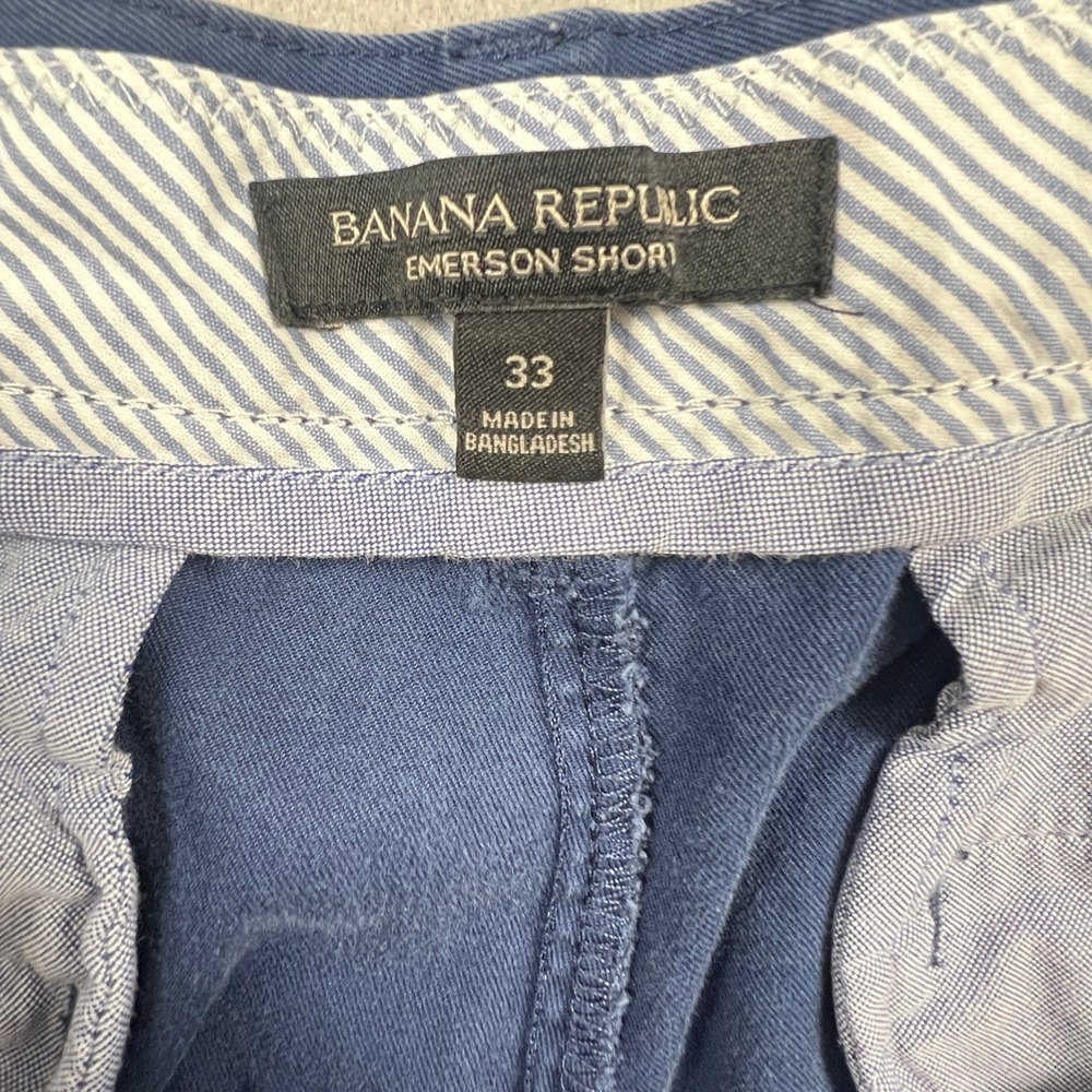 Banana Republic Emerson Shorts Mens 33 Blue Chino Cotton Casual Prep Summer - Picture 2 of 14